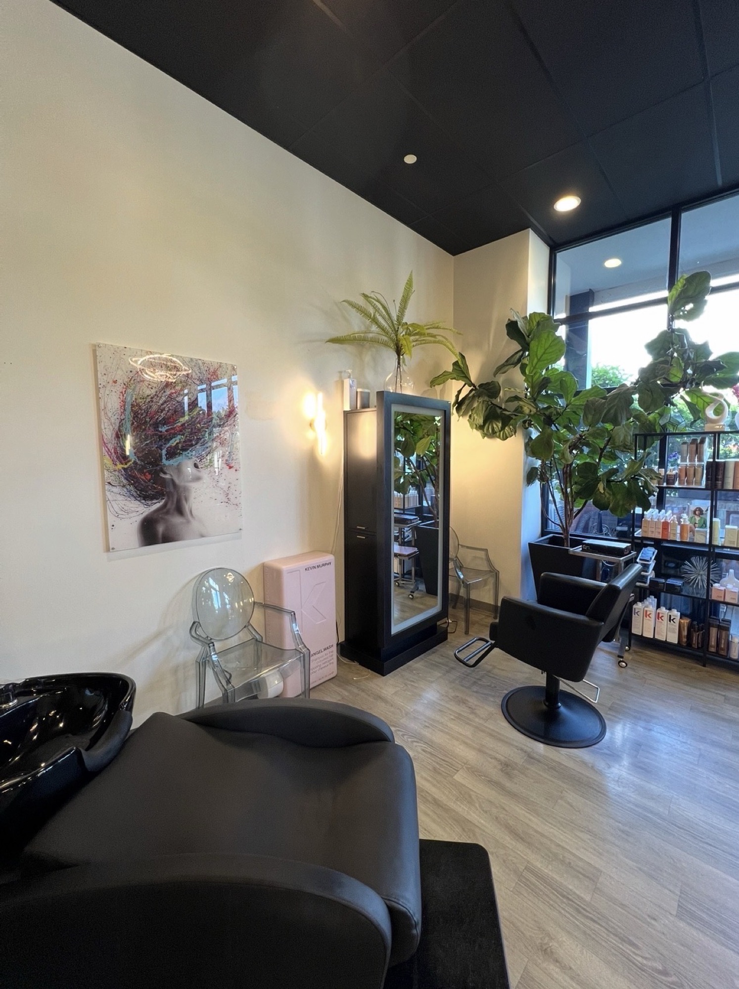 Styling station at Robert James Salon in Saratoga